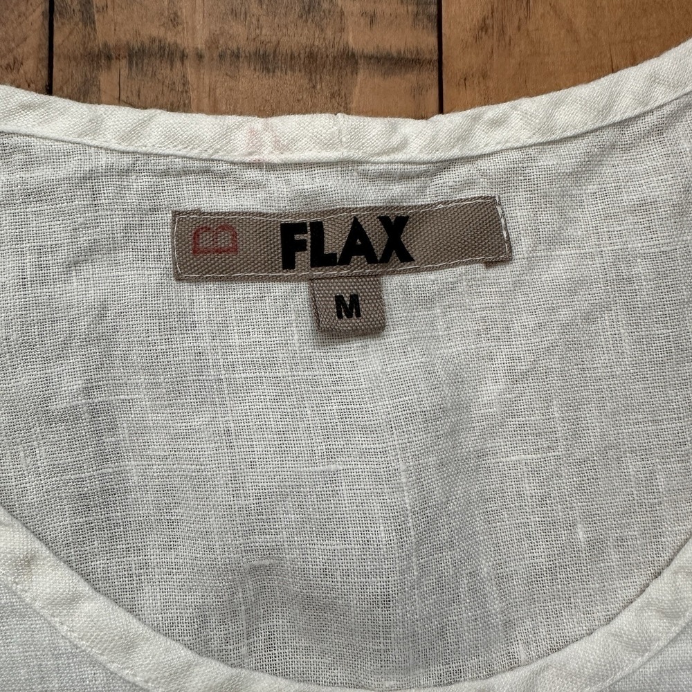 Ivory White Flax Tank Tunic Women's M Minimalist Lagenlook Linen (b55) - Picture 4 of 4